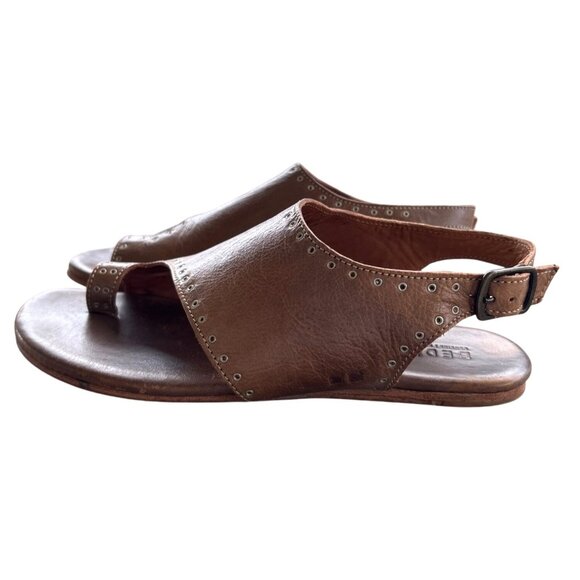 Bed Stu Womens Misha Distressed Leather Sandals Brown Boho Size 9.5 Rustic Buckl - Picture 5 of 13